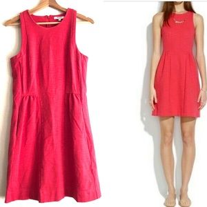 Madewell Keynote Ponte Red Fit and Flare sleeveless Dress in size Small